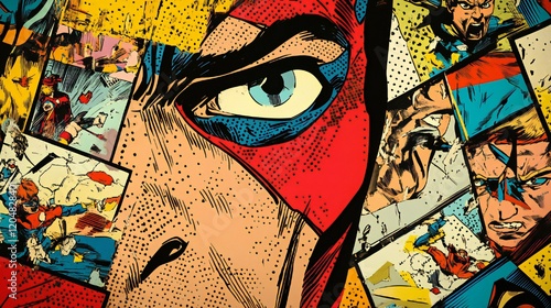 Comic Book Superhero Collage