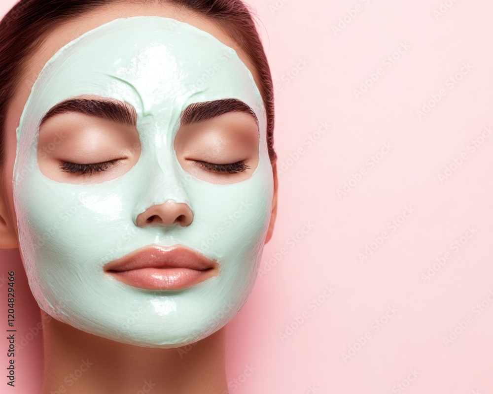 Relaxing skincare routine with a face mask. Relaxing skincare routine with a face mask.