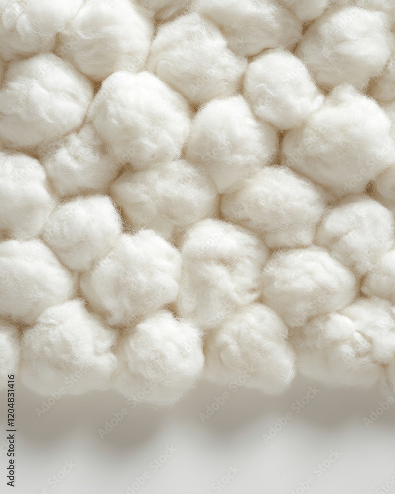 Soft white cotton spheres create a cozy texture. Soft white cotton spheres create a cozy texture.