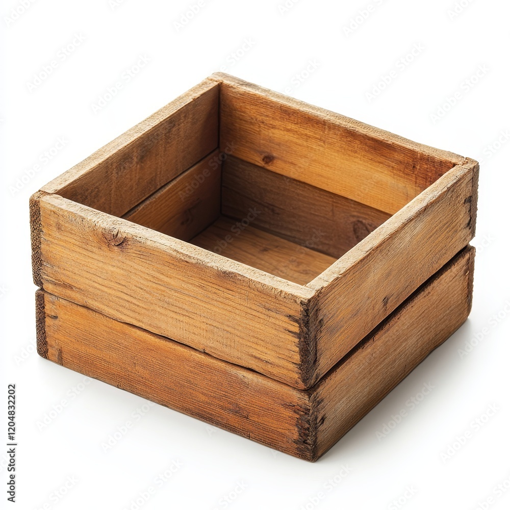 Wooden box isolated on a white background. 3d illustration. Wooden box isolated on a white background. 3d illustration.