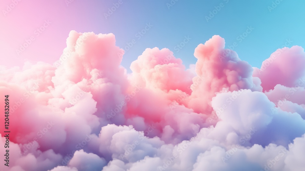 Naklejka premium Innovative cloud technology flat design top view modern theme 3D render vivid 