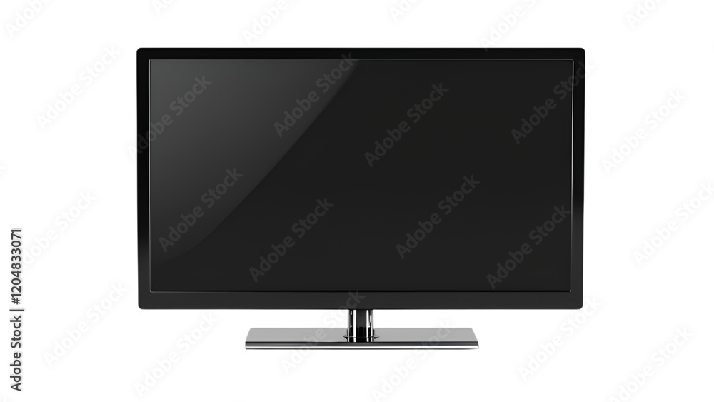 Modern Flat-Screen TV - Isolated on White Background for Electronics Marketing and E-commerce Modern Flat-Screen TV - Isolated on White Background for Electronics Marketing and E-commerce