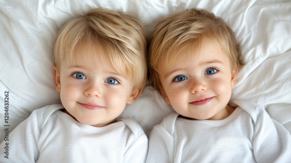Two cheerful toddlers smiling at the camera. Two cheerful toddlers smiling at the camera.