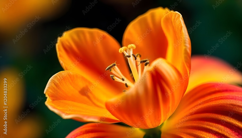 Vibrant Orange Tulip Close-Up: A Macro Photography Delight Vibrant Orange Tulip Close-Up: A Macro Photography Delight