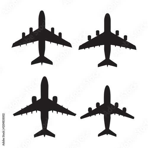 set of air plane silhouettes