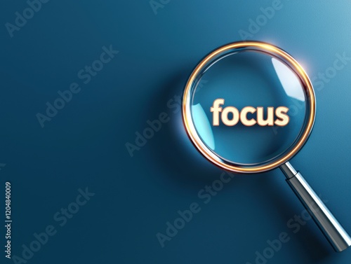 A magnifying glass highlights the word 