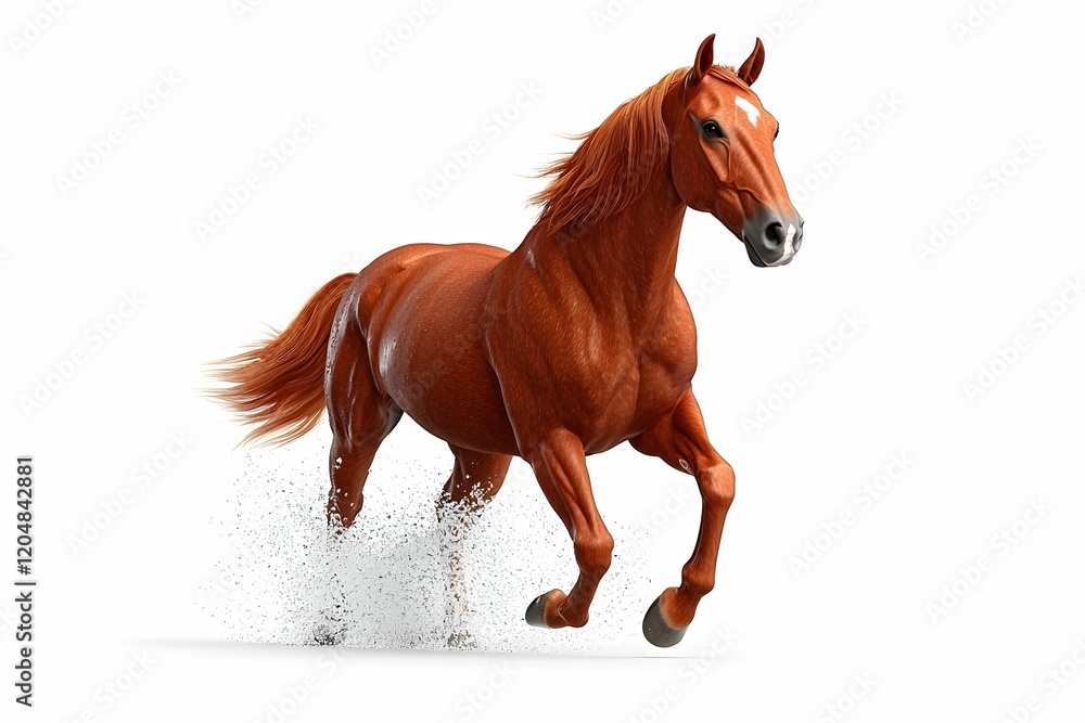 Obraz premium Majestic Running Horse with Flowing Mane and Dynamic Motion