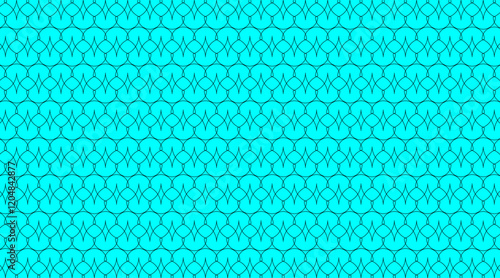 Floral shape pattern background | Seamless pattern background with geometric vector shape | Hexagonal shape pattern design with cyan, teal colour 
