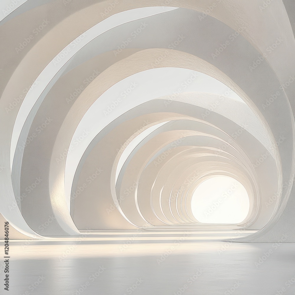 Fototapeta premium Minimalistic Abstract Architecture with Smooth Curves and Natural Light