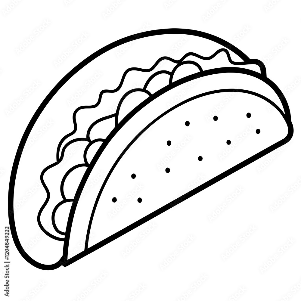 Minimalist Taco Line Art Vector Design Minimalist Taco Line Art Vector Design