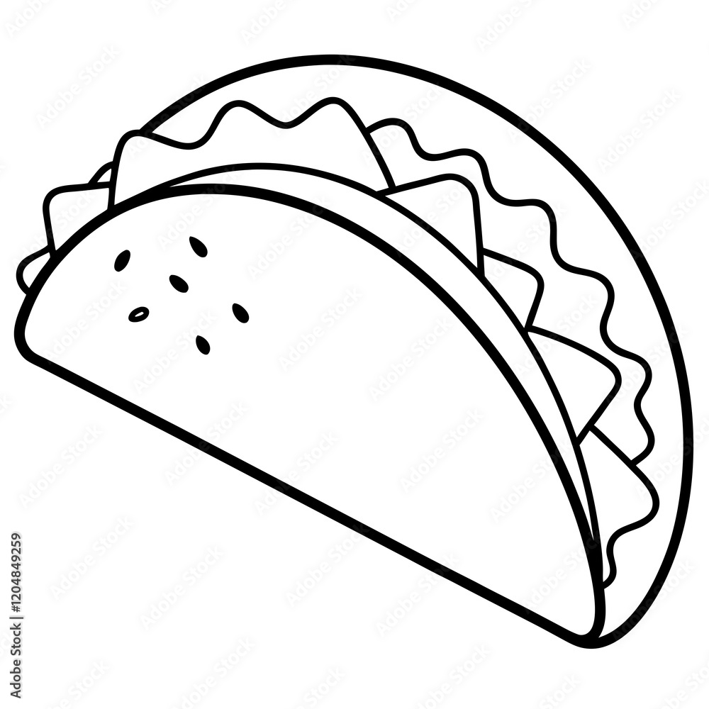 Minimalist Taco Line Art Vector Design Minimalist Taco Line Art Vector Design