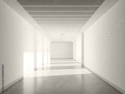 Wallpaper Mural bright and white colored liminal space, 3d render	 Torontodigital.ca
