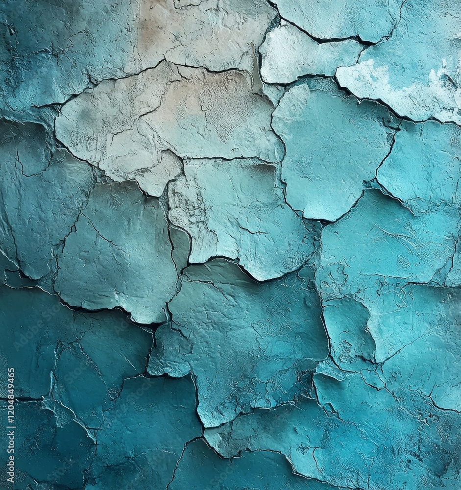 Obraz premium Teal Textured Stone Surface with Smooth Gradient, Generative AI