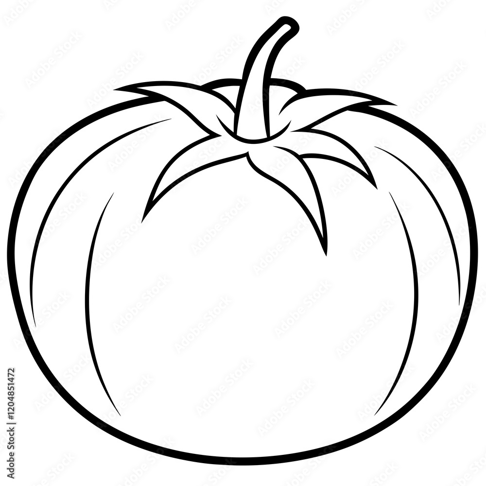 Minimalist Tomato Line Art Design Minimalist Tomato Line Art Design