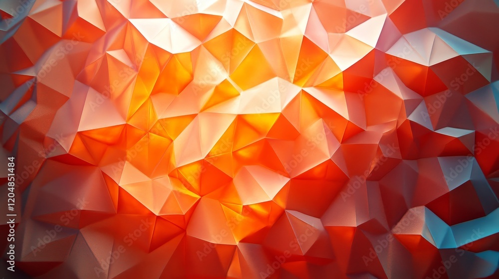 Obraz premium Bright Orange Textured Surface with Geometric Lighting, Generative AI