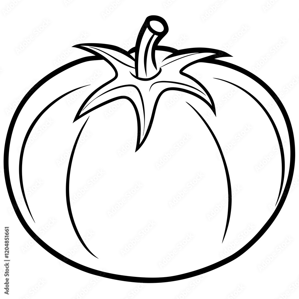 Minimalist Tomato Line Art Design Minimalist Tomato Line Art Design