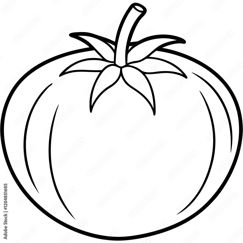 Minimalist Tomato Line Art Design Minimalist Tomato Line Art Design