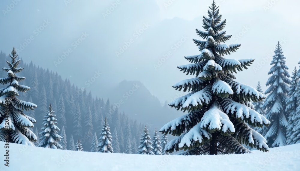 tall fir tree covered with thick layer of snow, white, arbol, frost tall fir tree covered with thick layer of snow, white, arbol, frost
