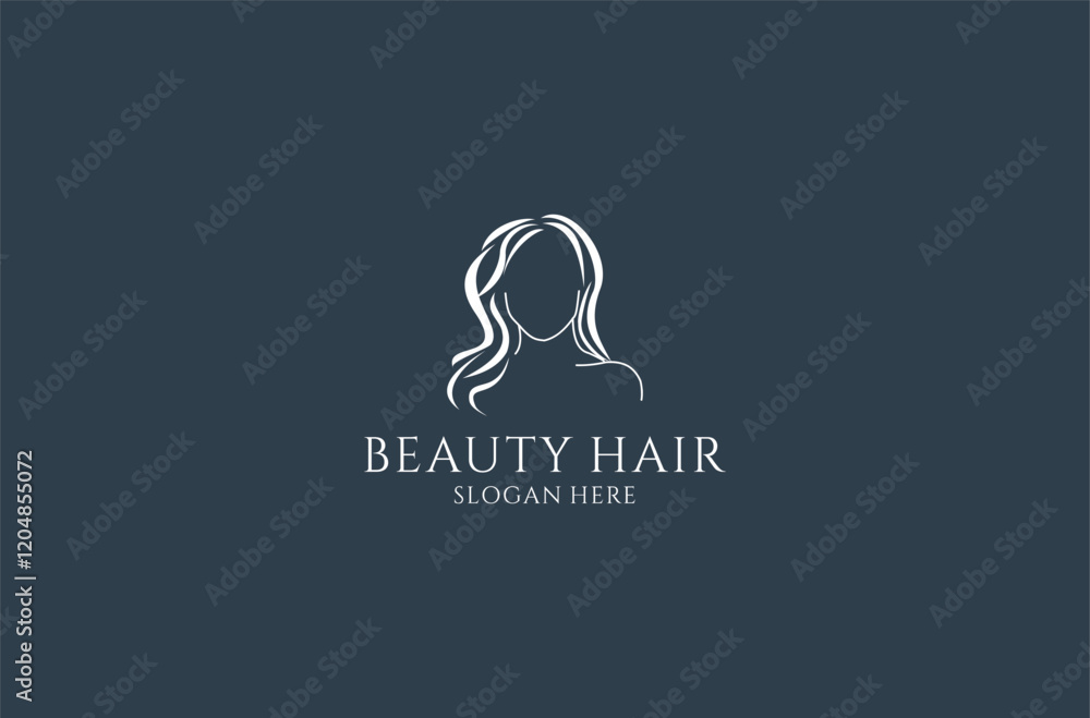 Obraz premium beauty hair care logo design premium vector.