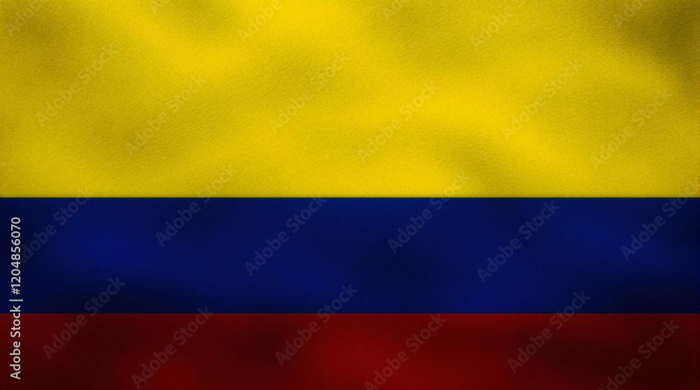 Fototapeta premium Colombian Flag, Textured Image Showing National Colors
