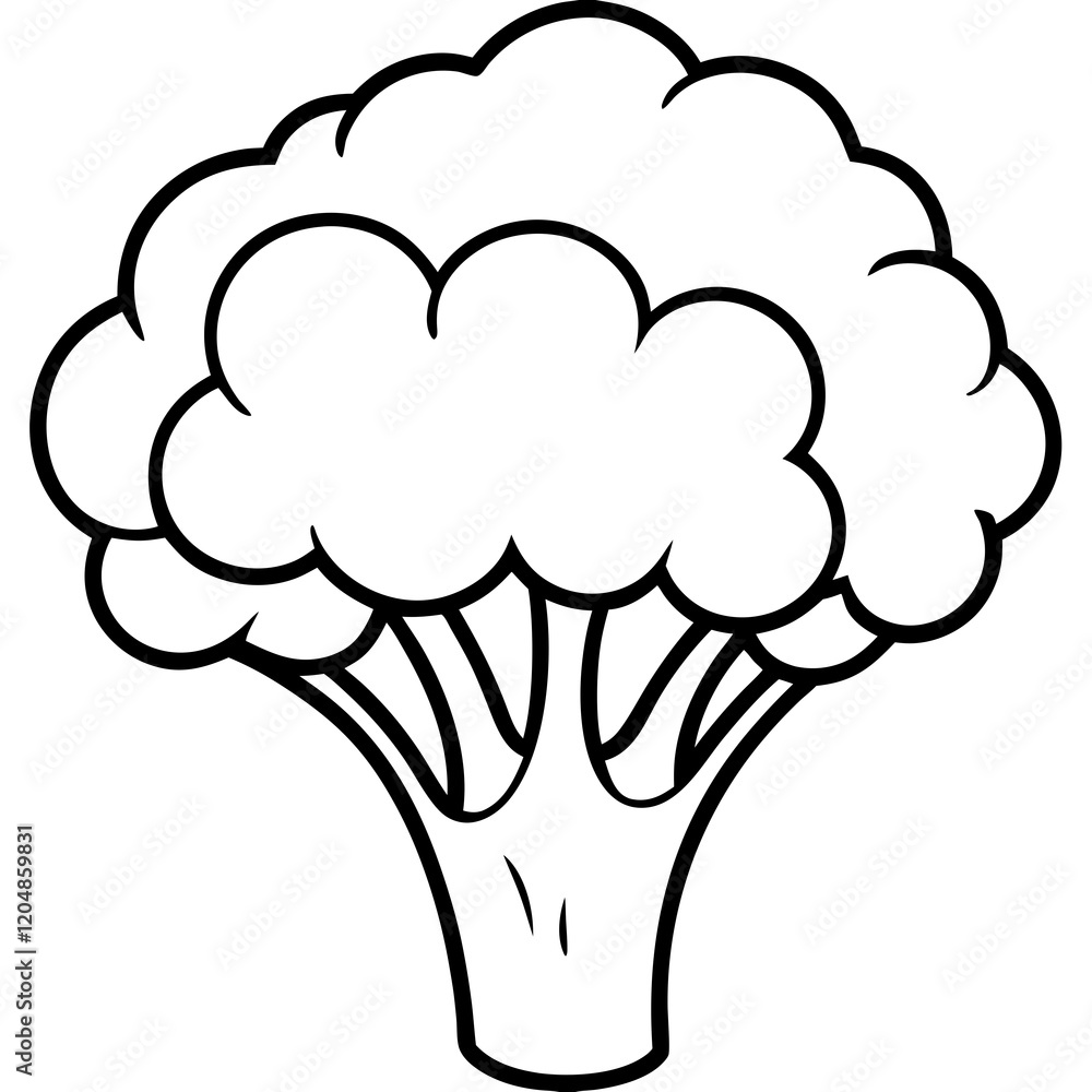 Simple Broccoli Outline Illustration Simple Broccoli Outline Illustration