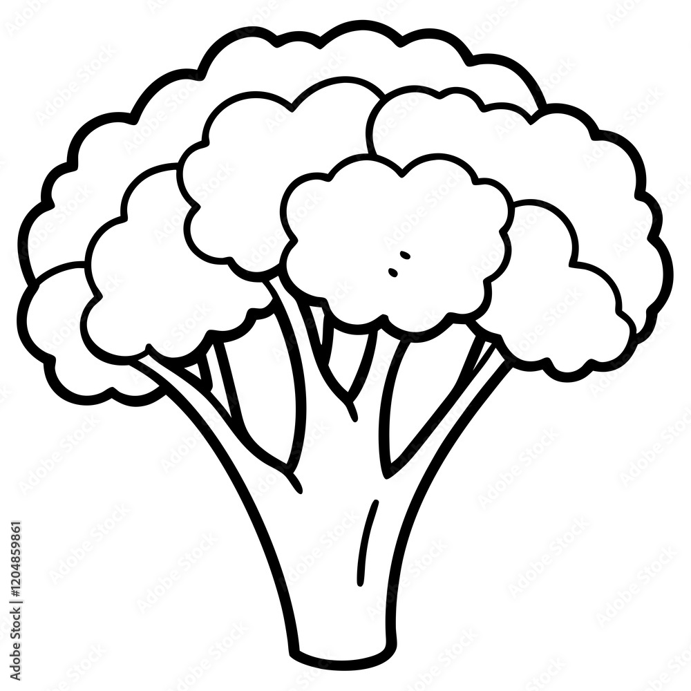 Simple Broccoli Outline Illustration Simple Broccoli Outline Illustration