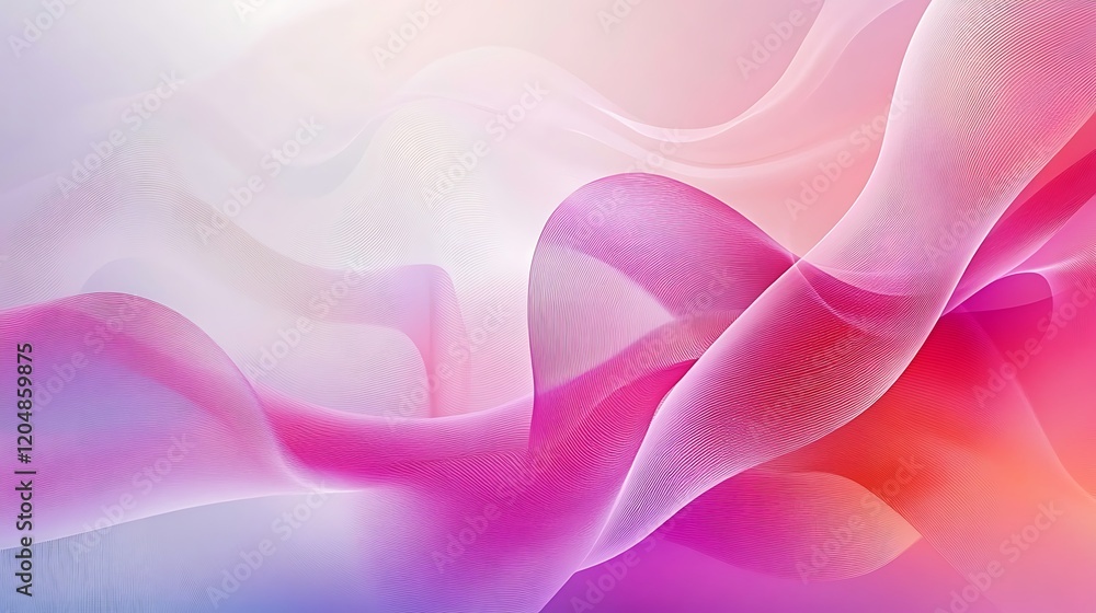 Obraz premium Abstract Pink and White Wave Pattern Design