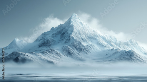 Wallpaper Mural A majestic, snow-covered mountain peak Torontodigital.ca