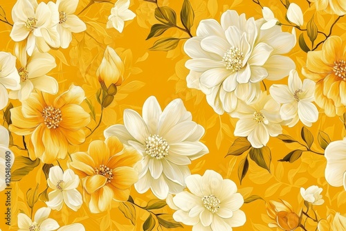 Charming floral patterns featuring blooming flowers.