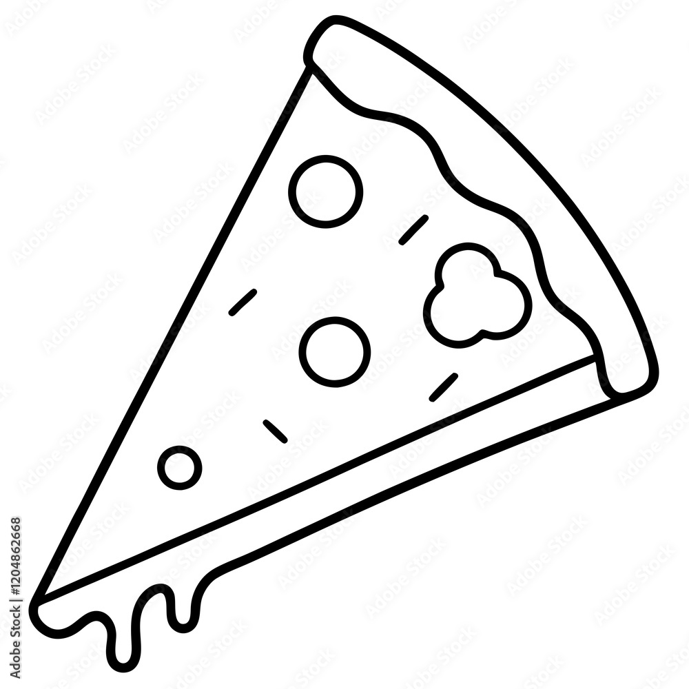 Single-Line Pizza Slice Art Single-Line Pizza Slice Art
