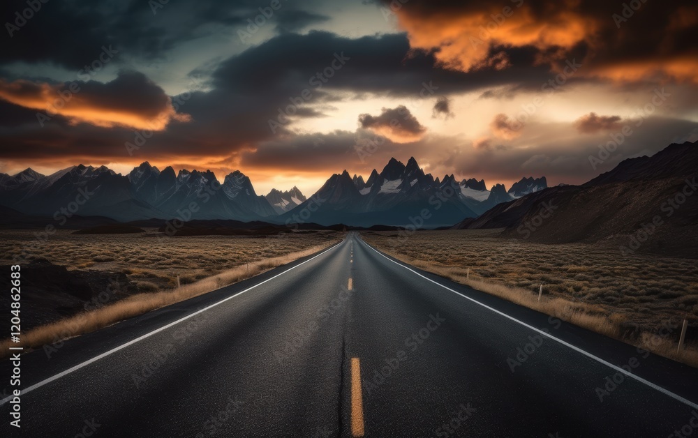 Naklejka premium Road Through Mountain Landscape