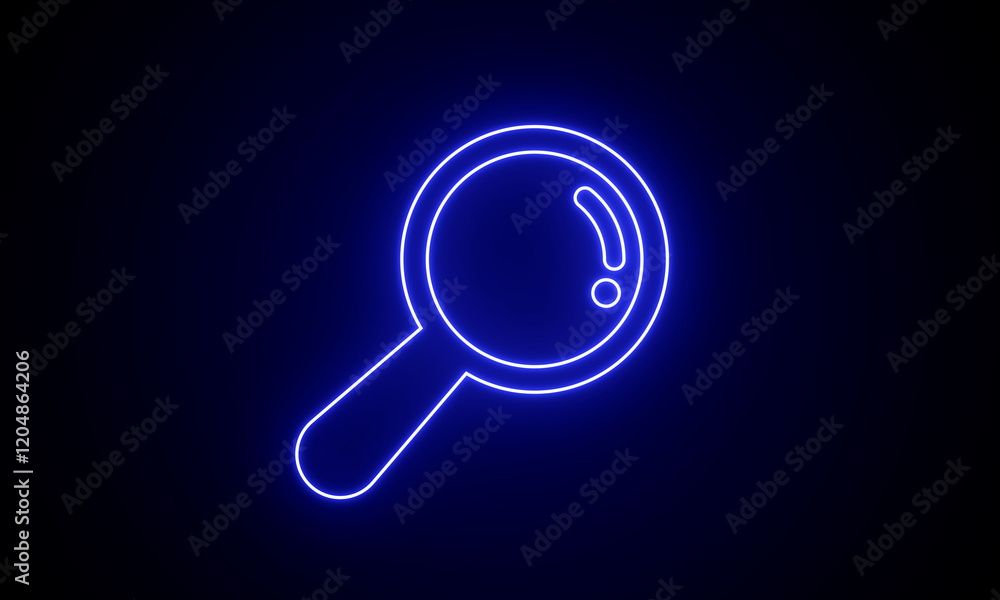 Neon magnifying glass icon. search icon. Information search for global education, icon. Neon glowing vector illustration. Glowing neon search sign. Online search, data analysis, find information Neon magnifying glass icon. search icon. Information search for global education, icon. Neon glowing vector illustration. Glowing neon search sign. Online search, data analysis, find information