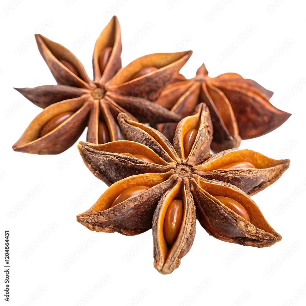 Star anise isolated on transparent background Star anise isolated on transparent background