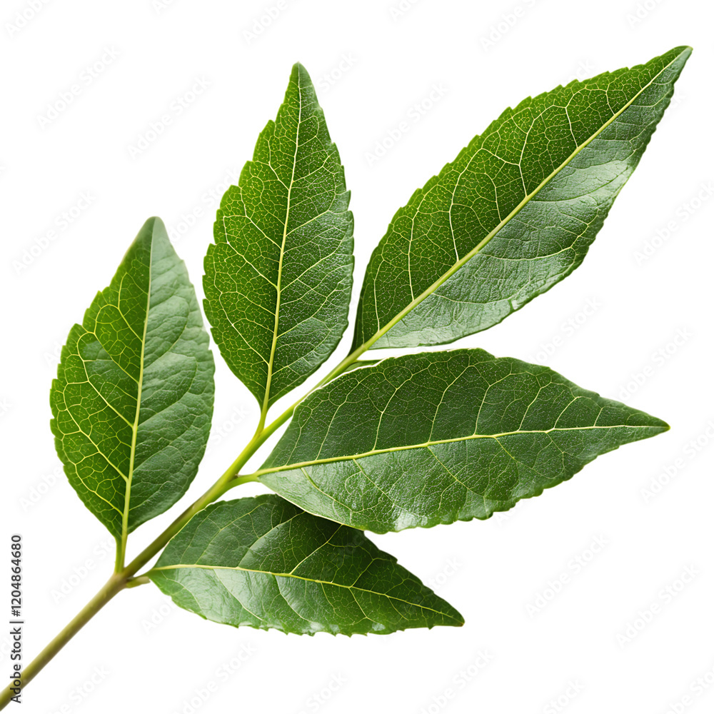 Obraz premium Fresh curry leaf isolated on transparent background