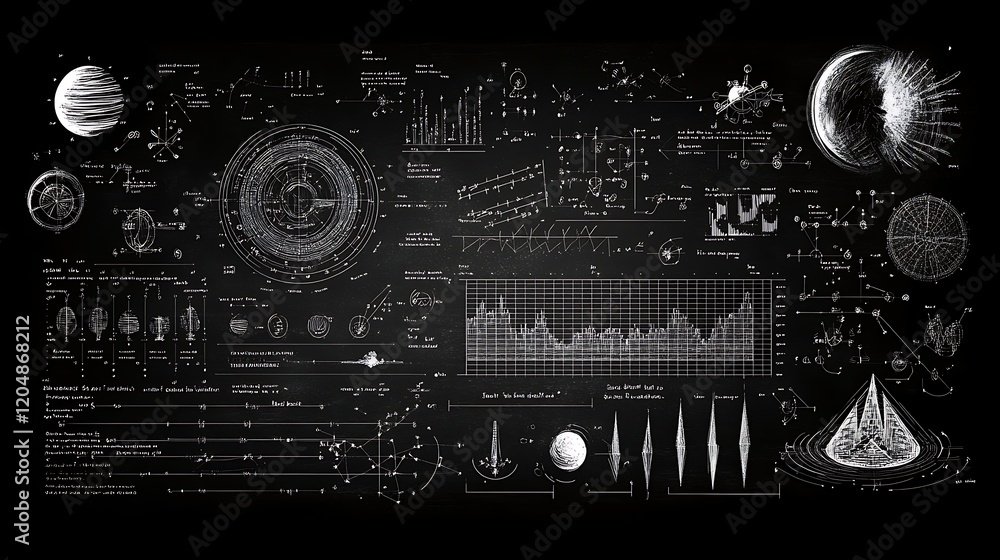 A blackboard filled with complex equations background A blackboard filled with complex equations background