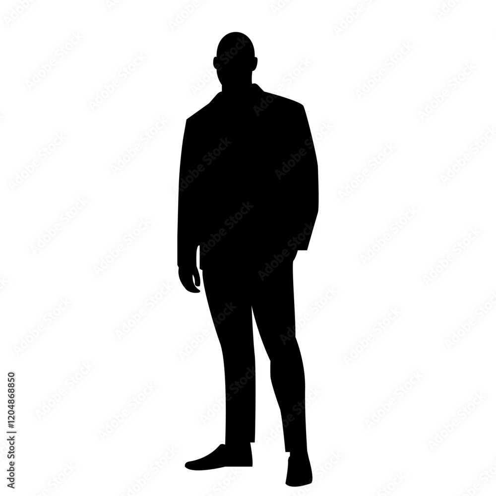 silhouette of a office man stand silhouette of a office man stand
