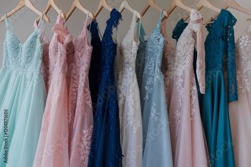 colorful clothes on hangers