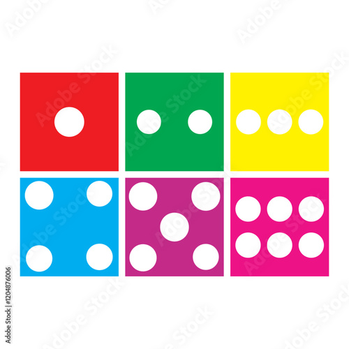 All color dice cube icon vector