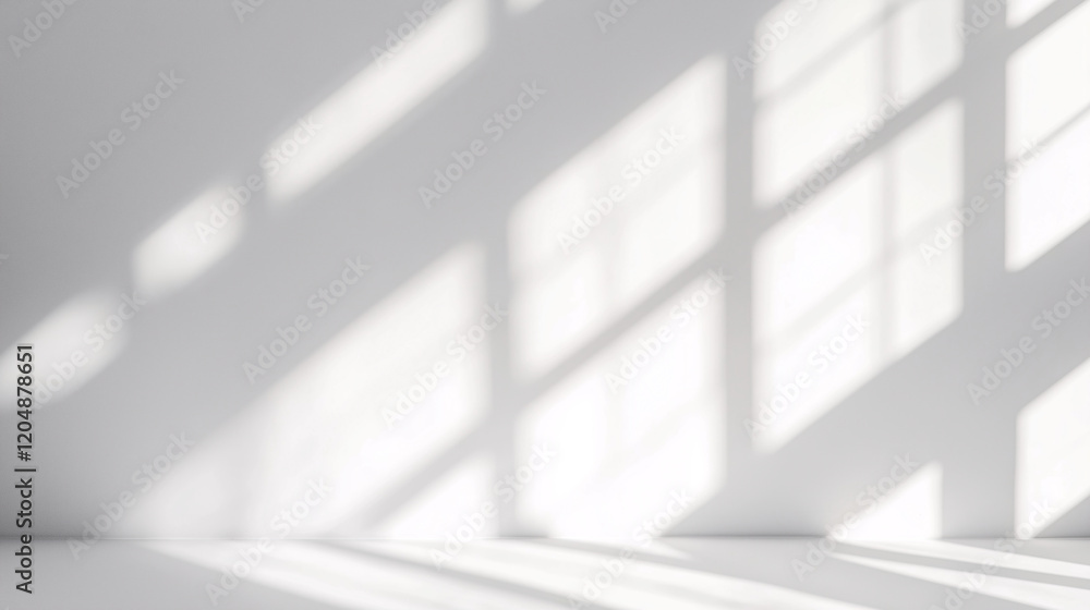 Light and shadow interplay on a white wall. Light and shadow interplay on a white wall.