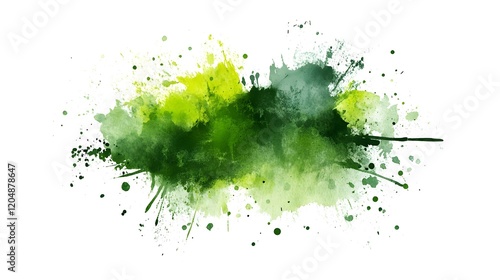 Abstract Green Watercolor Splash Design