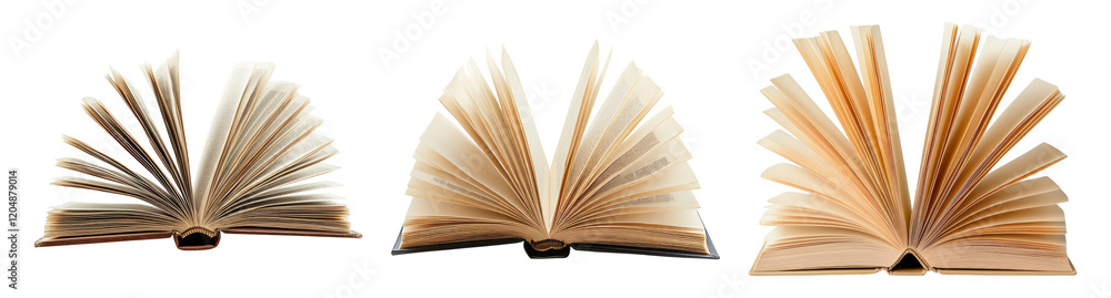 Fototapeta premium Open Books on Transparent Background for Creative Projects and Design