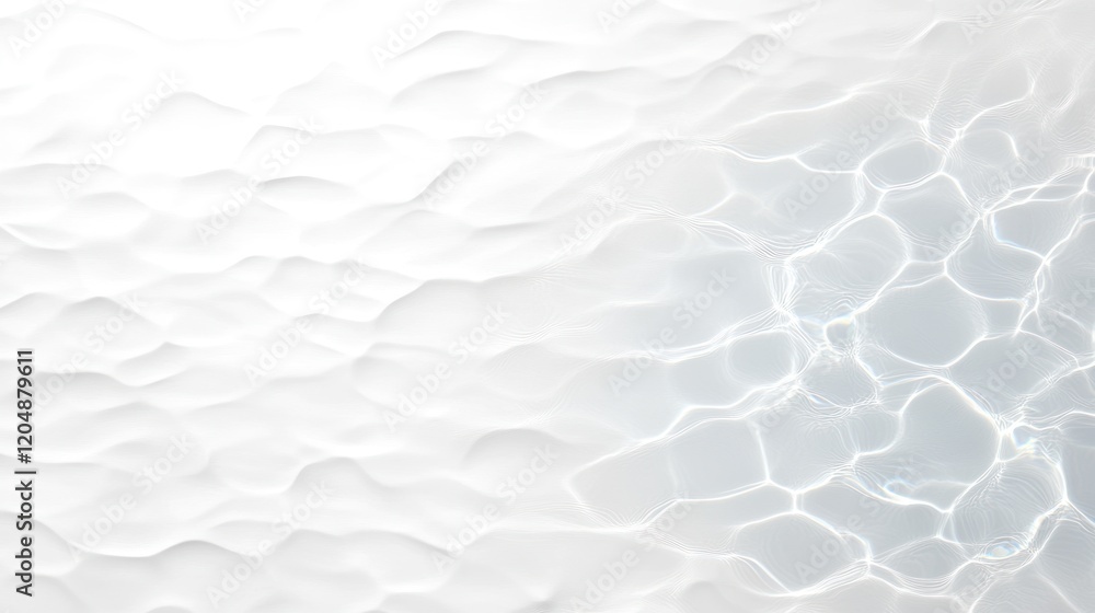 Obraz premium Organic Water Texture Overlay with Diagonal Shadows and Caustic Light Effect on White Wall for Natural-Looking Photo and Mockups