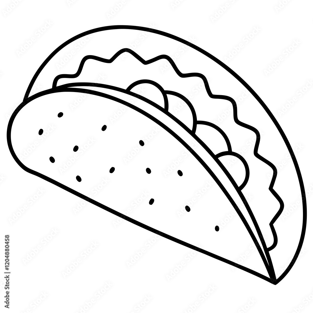 Abstract Taco Line Art for Creative Use Abstract Taco Line Art for Creative Use