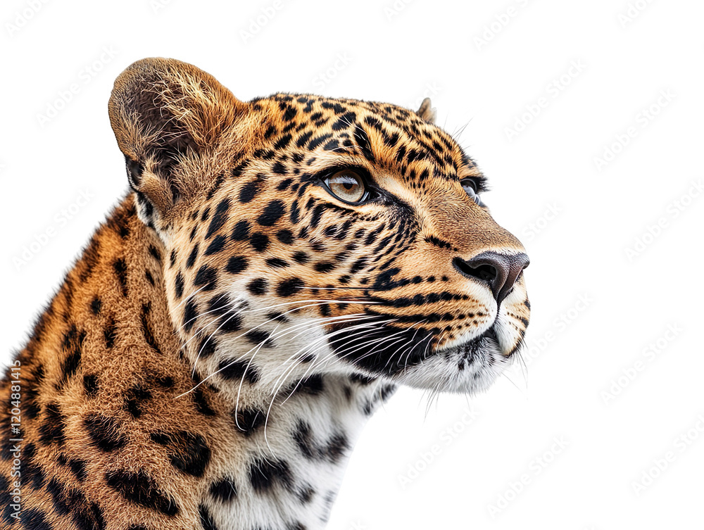 Fototapeta premium Portrait leopard isolated on transparent background