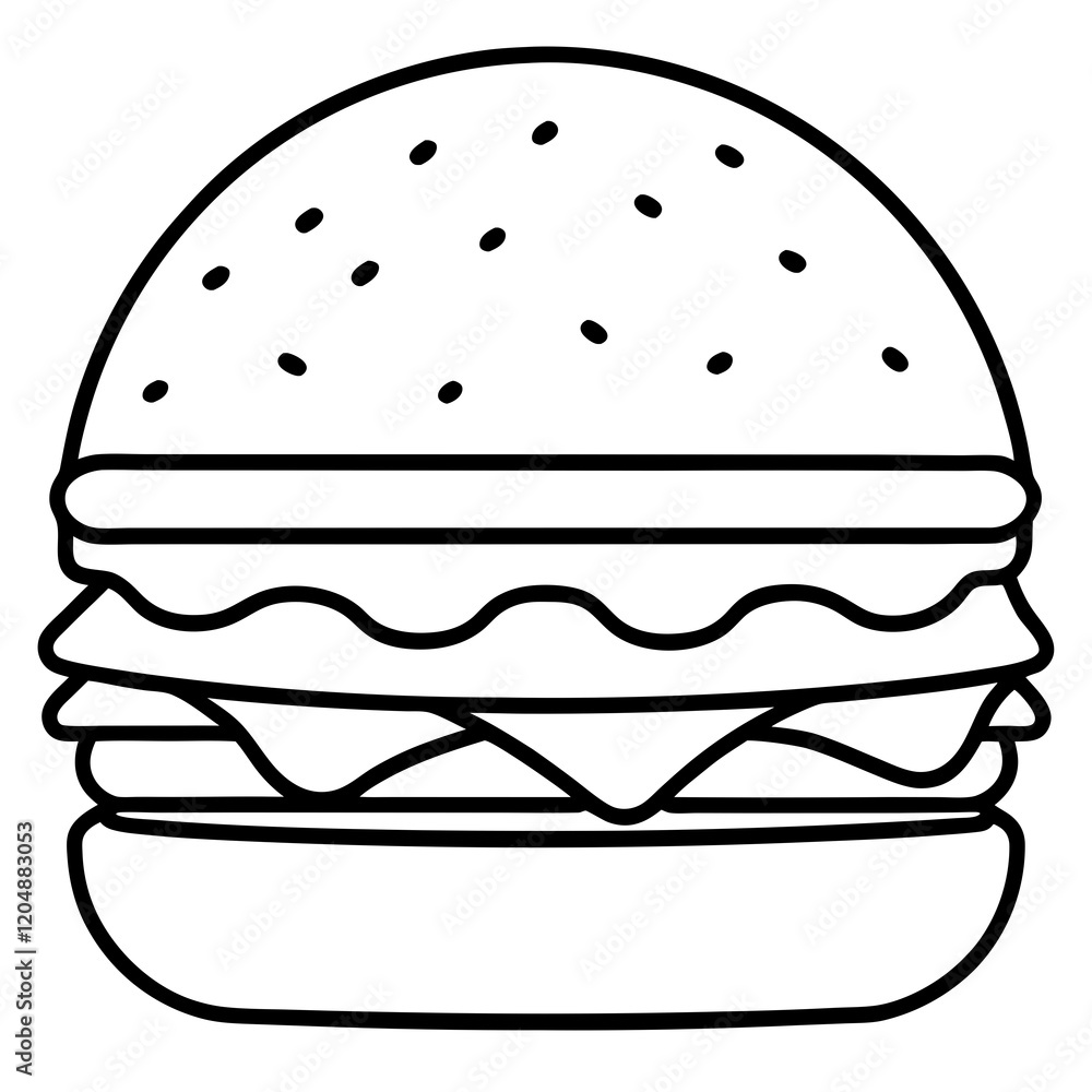 Burger Outline Vector Art Ideas Burger Outline Vector Art Ideas