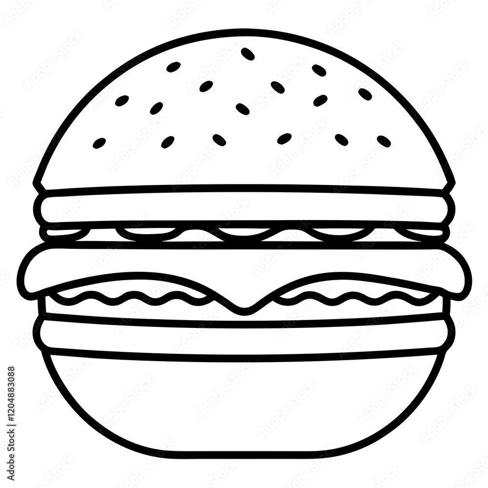 Burger Outline Vector Art Ideas Burger Outline Vector Art Ideas