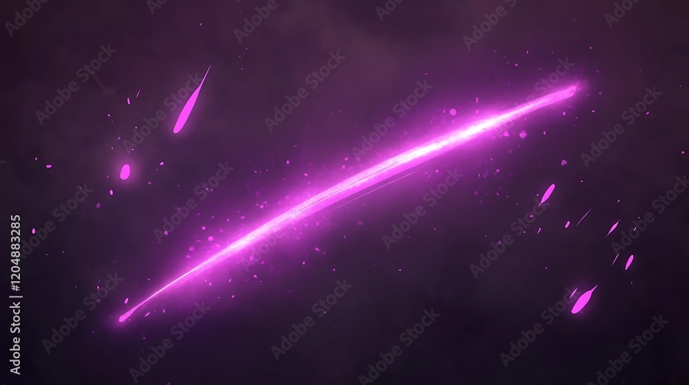 Fototapeta premium Glowing Purple Energy Streak Across Dark Background