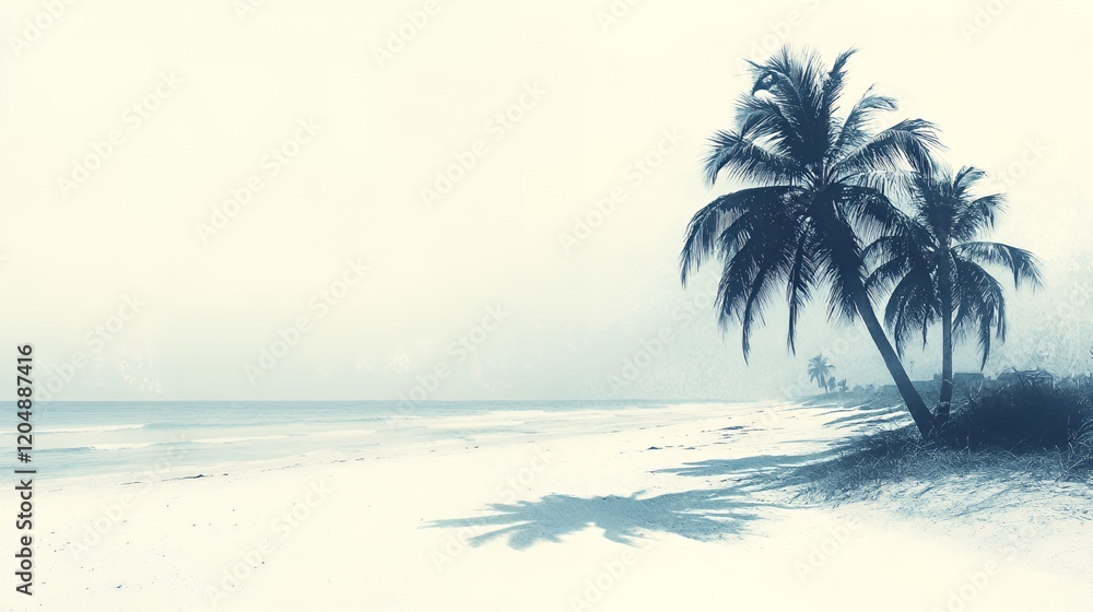 Obraz premium Palm Trees on a Sandy Beach