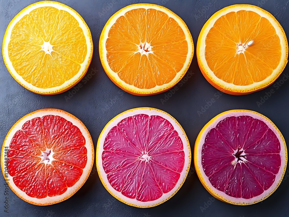 Citrus Slices: A Vibrant Still Life of Oranges and Grapefruits Citrus Slices: A Vibrant Still Life of Oranges and Grapefruits