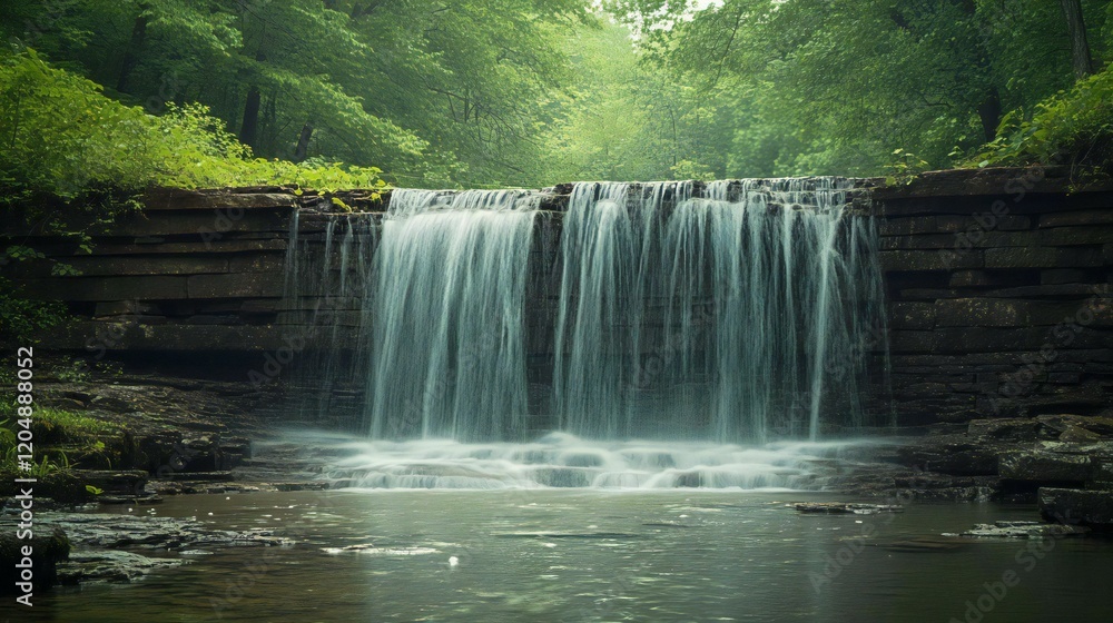 Naklejka premium Waterfall in the Woods